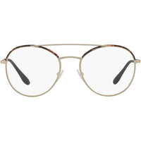 Prada Women's Eyeglasses - Dark Havana Pale Gold Metal Frame | PRADA 0PR55UV 2AU1O151 ,