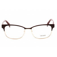 Prada Women's Eyeglasses - Full Rim Burgundy Metal Rectangular Frame | 0PR65RV UAN1O1 ,