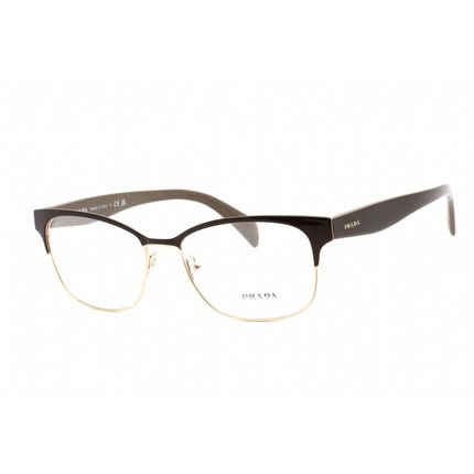 Prada Women's Eyeglasses - Full Rim Rectangular Dark Brown Metal Frame | PR65RV DHO1O1 ,