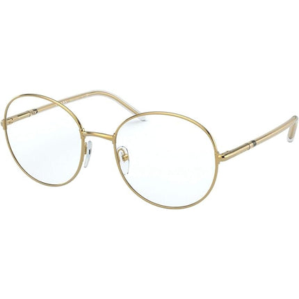 Prada Women's Eyeglasses - Gold Metal Round Frame Demo Lens | PRADA 0PR 55WV 5AK1O1 ,