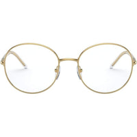 Prada Women's Eyeglasses - Gold Metal Round Frame Demo Lens | PRADA 0PR 55WV 5AK1O1 ,