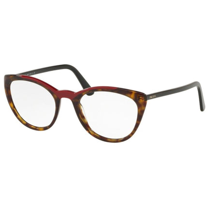 Prada Women's Eyeglasses - Havana Red Plastic Cat Eye Frame | PRADA 0PR 07VV 3201O153 ,