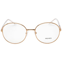 Prada Women's Eyeglasses - Pink Gold Round Frame Clear Demo Lens | 0PR 55WV SVF1O1 ,