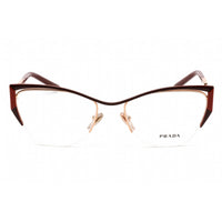 Prada Women's Eyeglasses - Red/Fire/Rose Gold Metal Cat Eye Frame | 0PR 63YV 13A1O1 ,