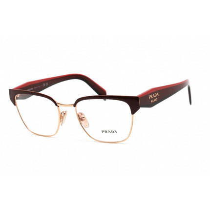 Prada Women's Eyeglasses - Red/Rose Gold Cat Eye Full-Rim Frame | 0PR 65YV 16A1O1 ,