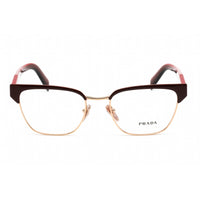 Prada Women's Eyeglasses - Red/Rose Gold Cat Eye Full-Rim Frame | 0PR 65YV 16A1O1 ,