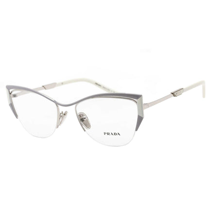 Prada Women's Eyeglasses - Silver Tone Butterfly Metal Frame | 0PR 63YV 12A1O1 ,