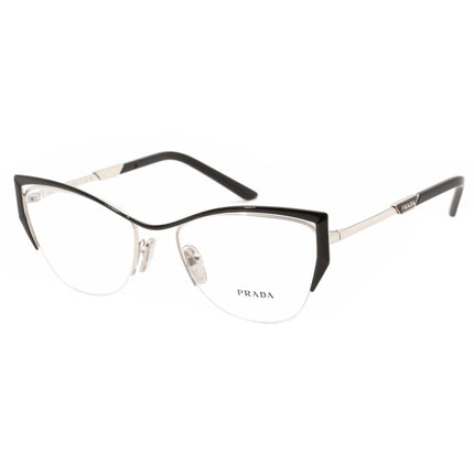 Prada Women's Eyeglasses - Silver/Black Butterfly Metal Frame | 0PR 63YV GAQ1O1 ,