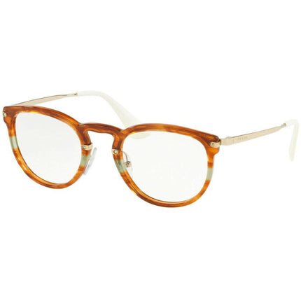 Prada Women's Eyeglasses - Striped Brown Black Round Frame | PRADA PR02VV 2591O1 ,