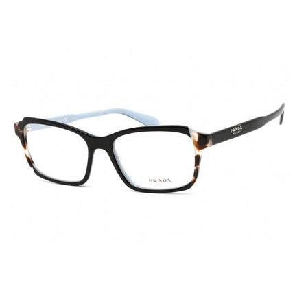 Prada Women's Eyeglasses - Top Black/Azure/Spotted Brown Plastic | 0PR 01VV KHR1O1 ,