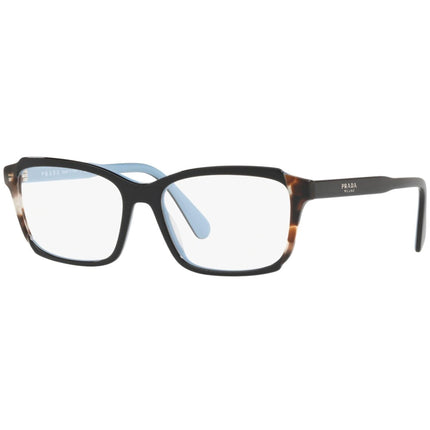 Prada Women's Eyeglasses - Top Black/Azure/Spotted Brown Plastic | 0PR01VVF KHR1O1 ,