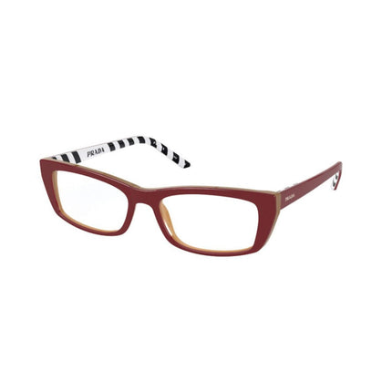 Prada Women's Eyeglasses - Top Red Beige Rectangular Frame | PRADA 0PR 10XV 5431O152 ,