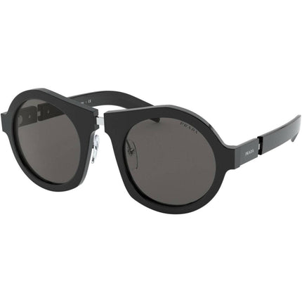 Prada Women's Sunglasses - Catwalk Black Plastic Round Frame | PRADA 0PR10XS 1AB5S050 ,