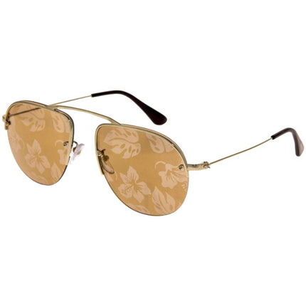 Prada Women's Sunglasses - Gold Full Rim Aviator Frame | PRADA 0PR58OS ZVN6V055 ,