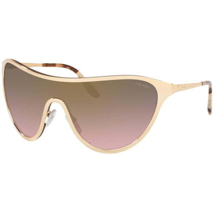 Prada Women's Sunglasses - Gold Metal Full Rim Shield Frame | PRADA 0PR72VS 5AK70733 ,