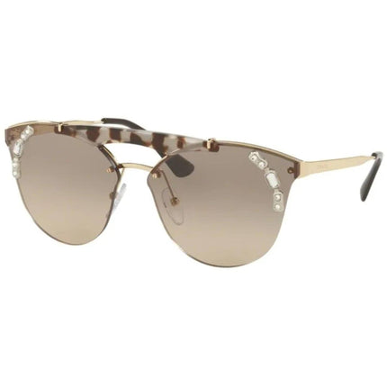 Prada Women's Sunglasses - Gold Opal Spotted Brown Frame | PRADA 0PR53US C3O3D042 ,