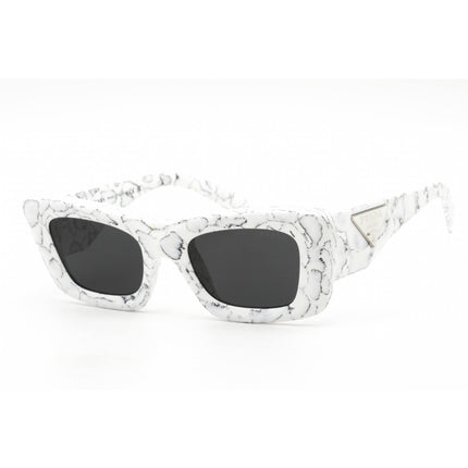Prada Women's Sunglasses - Matte White Marble Cat Eye Shape Frame | 0PR 13ZS 17D5S0 ,