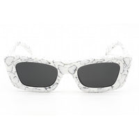 Prada Women's Sunglasses - Matte White Marble Cat Eye Shape Frame | 0PR 13ZS 17D5S0 ,