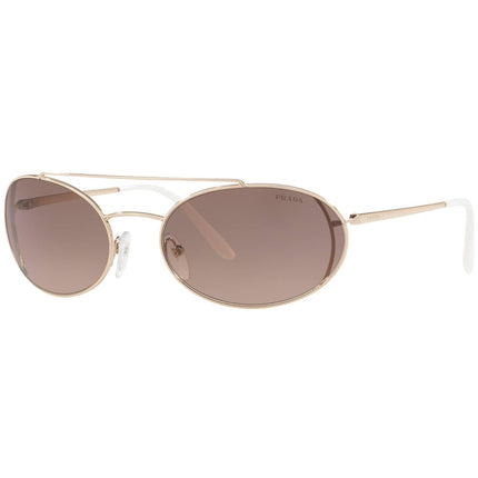 Prada Women's Sunglasses - Pale Gold Metal Frame Brown Lens | PRADA 0PR66VS ZVN3D061 ,