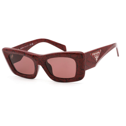 Prada Women's Sunglasses - Red Marble Frame Dark Violet Frame | 0PR 13ZSF 15D08S ,