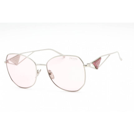 Prada Women's Sunglasses - Silver Aviator Metal Frame Pink Lens | 0PR 57YS 1BC06R ,