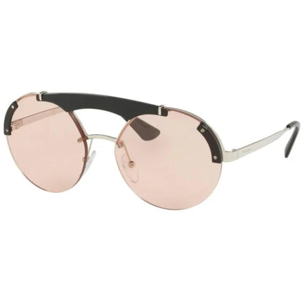 Prada Women's Sunglasses - Silver Black Metal Round Frame | PRADA 0PR 52US 1AB4Q037 ,
