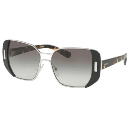 Prada Women's Sunglasses - Silver Black Rectangular Frame | PRADA 0PR 59SS 1AB0A754 ,