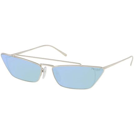 Prada Women's Sunglasses - Silver Cat Eye Frame Blue Lens | PRADA 0PR64US 1BC12367 ,