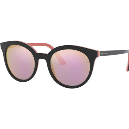 Prada Women's Sunglasses - Top Black Pink Round Frame | PRADA 0PR 02XSF 54172653 ,