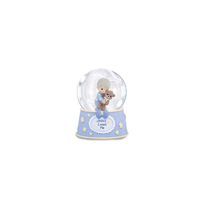 Precious Moments Blue Jesus Loves Me Musical Snow Globe ,
