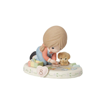 Precious Moments Growing Grace Age Eight Brunette Porcelain Figurine ,