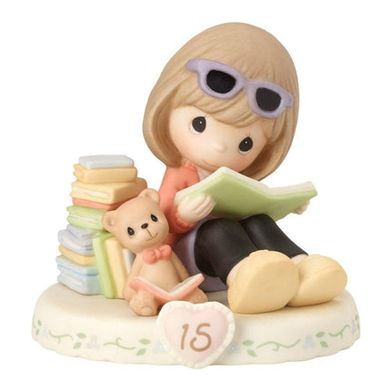 Precious Moments Growing Grace Age Fifteen Brunette Porcelain Figurine ,
