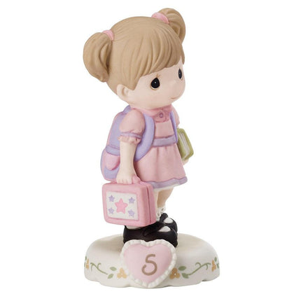 Precious Moments Growing Grace Age Five Brunette Porcelain Figurine ,