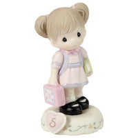 Precious Moments Growing Grace Age Five Brunette Porcelain Figurine ,