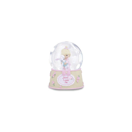 Precious Moments Pink Jesus Loves Me Musical Snow Globe ,