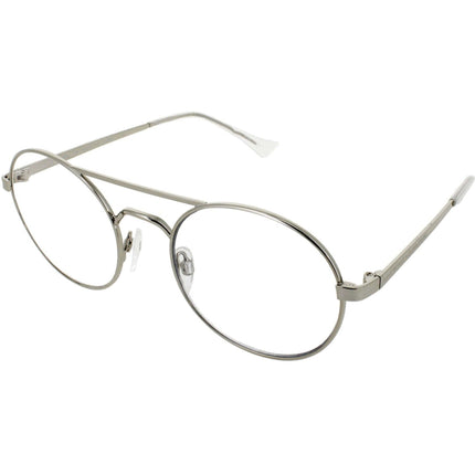 Prive Revaux Unisex Eyeglasses - Palladium Metal Full Rim Round | The Jane Silver ,