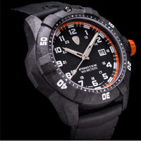 Protek Unisex Quartz Watch - Dive Series Orange and Black Dial Rubber Strap | 1004 ,