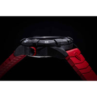 Protek Unisex Quartz Watch - Dive Series Rotating Bezel Red Rubber Strap | 1002R ,