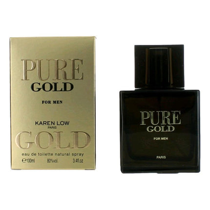 Pure Gold by Karen Low, 3.4 oz Eau De Toilette Spray for Men ,