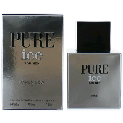 Pure Ice by Karen Low, 3.4 oz Eau De Toilette Spray for Men ,