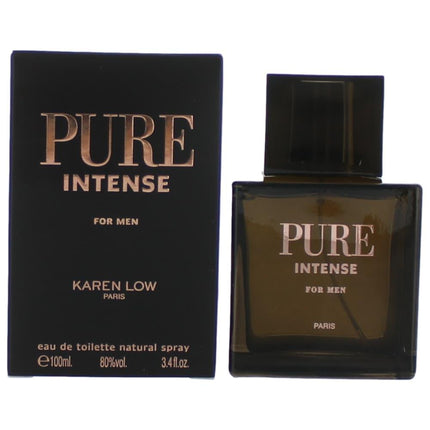 Pure Intense by Karen Low, 3.4 oz Eau De Toilette Spray for Men ,