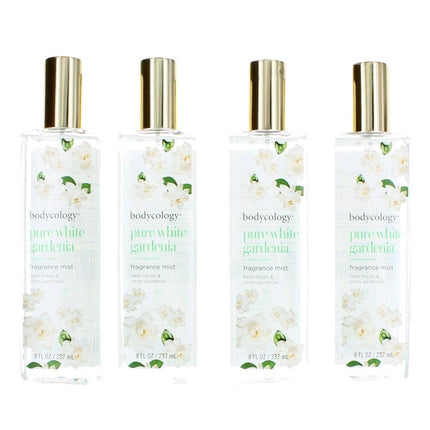 Pure White Gardenia by Bodycology, 4 Pack 8 oz Fragrance Mist for Women ,