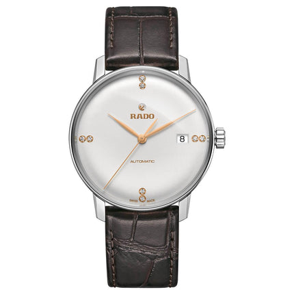 Rado Men's Automatic Watch - Coupole Classic White Dial Brown Strap | R22860725 ,