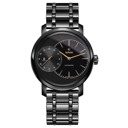 Rado Men's Automatic Watch - DiaMaster Black Dial Ceramic Bracelet | R14127152 ,