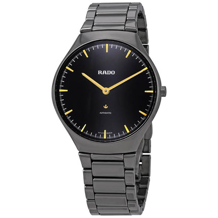 Rado Men's Automatic Watch - True Black Dial Gunmetal Ceramic Bracelet | R27972162 ,