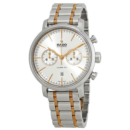 Rado Men's Chrono Watch - DiaMaster Silver Tone Dial Two Tone Bracelet | R14070103 ,