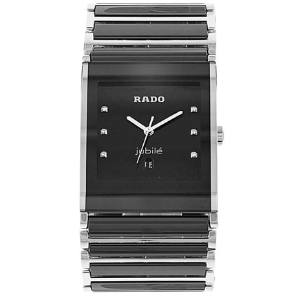 Rado Men's Diamond Watch - Integral Black Dial Two Tone Bracelet | R20784752 ,