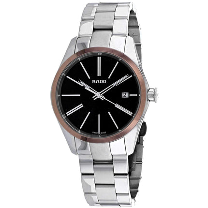 Rado Men's Quartz Watch - Hyperchrome Black Dial Rose Gold Bezel Bracelet | R32184163 ,