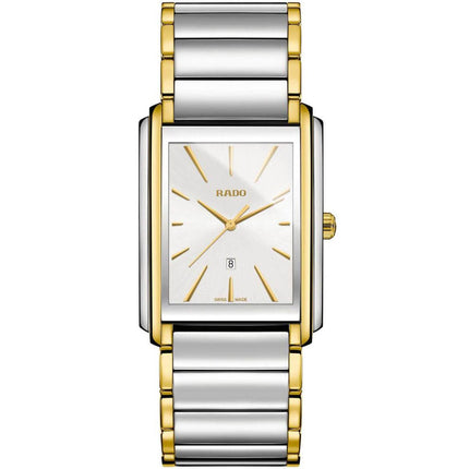 Rado Men's Quartz Watch - Integral Silver Tone Dial Two Tone Bracelet | R20996103 ,