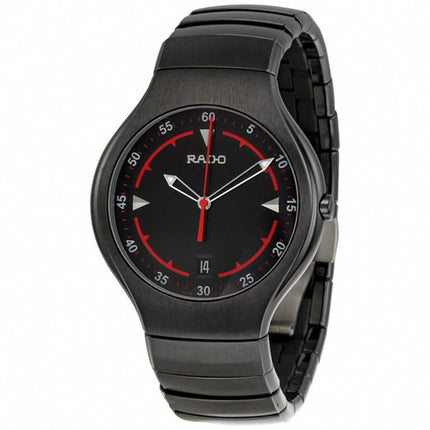 Rado Men's Quartz Watch - True Black and Red Dial Bracelet | R27677152 ,